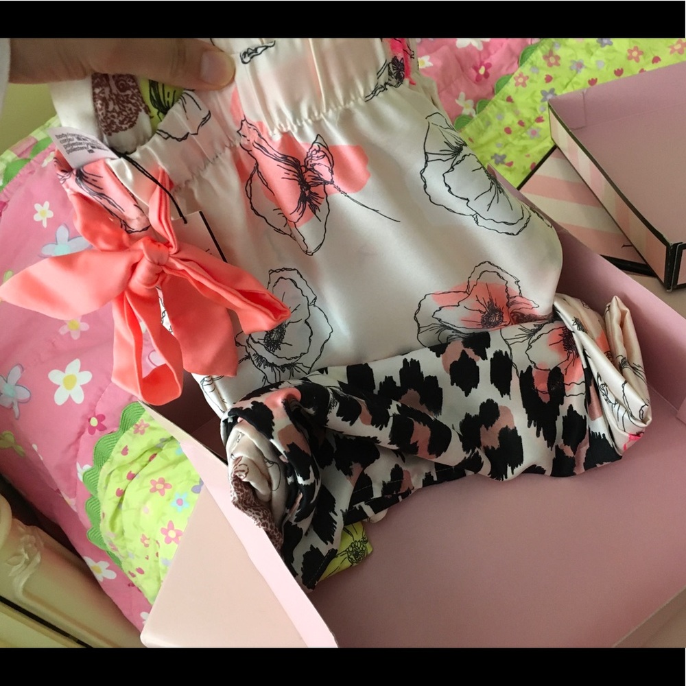 Victoria Secret PJ pant satin pants floral cougar 🌸✨ NWT